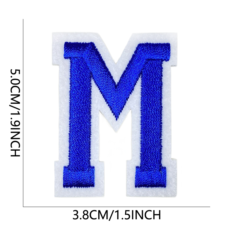 Parches para planchar con letras bordadas azules Para Ropa Mochila Parches Para Naszywki Letras alfabeto coser Bordadas Adhesivas Ropa