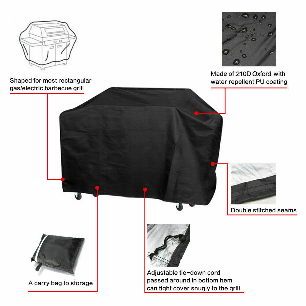 M/L/XL/XXL Portable Waterproof BBQ Grill Barbeque Cover Heavy Duty Gas Garden Charcoal Electric Barbeque Protector Canvas