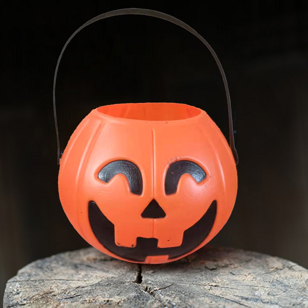 Decoraciones prácticas linterna de calabaza de Halloween, artículos de decoración, Cubo de dulces para niños, Cubo de calabaza, decoración de Halloween