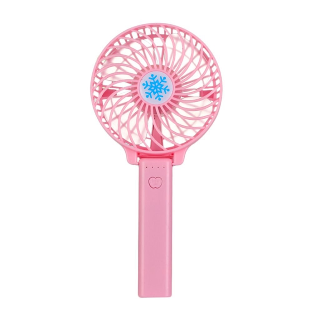 Portable Mini USB Fan Ventilation Foldable Air Conditioning Fans Hand Held Cooling Fan For Office Home Rechargeable Fan: Pink