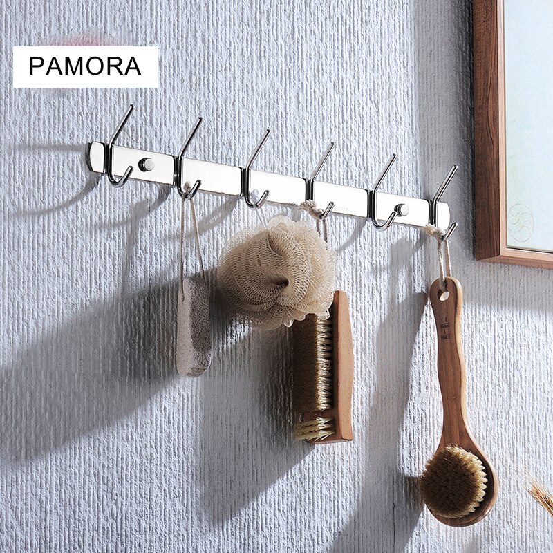 Sliver Mirror Stainless Steel Hanger Hooks with 3/4/5/6/7/8 Hooks for Towels Hold Hanger In Bathrooms Kitchen Towel Hook
