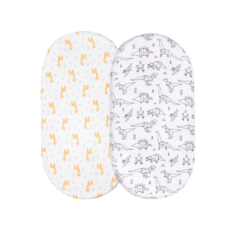 100% Katoenen Baby Wieg Hoeslaken Crtoon Print Pasgeboren Zachte Wieg Laken Cradle Cover Voor Baby Mozes Mand Bed 82*41Cm: ZLD20019