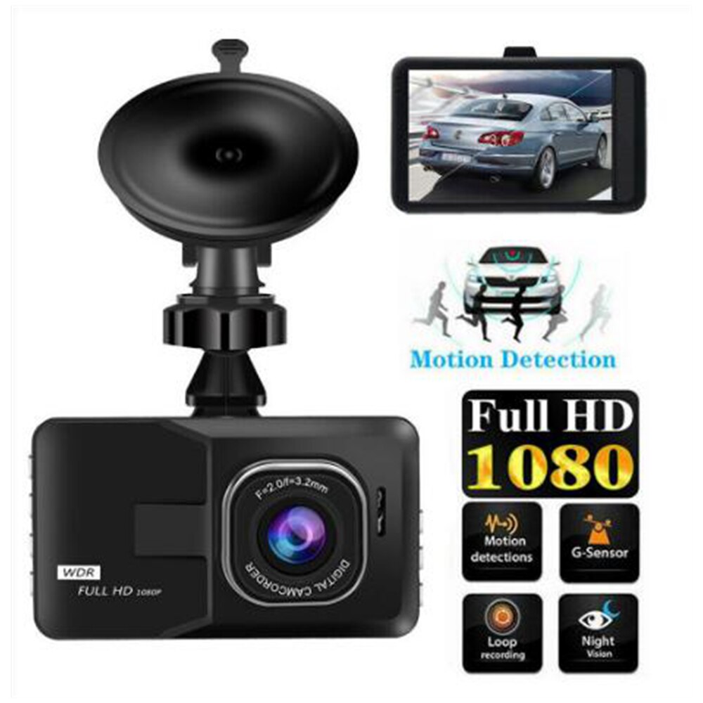 Hd 1080p kjøretøy kamera videoopptaker bindestrek kam nattsyn 3.0 tommers flerspråklig bytte