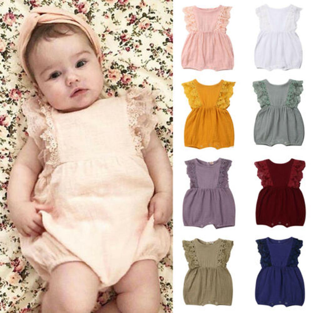 Autumn Winter Toddler Newborn Kids long sleeve lace Romper Infant Baby Girls Romper Jumpsuit Clothing Outfits Hair Band Outfit