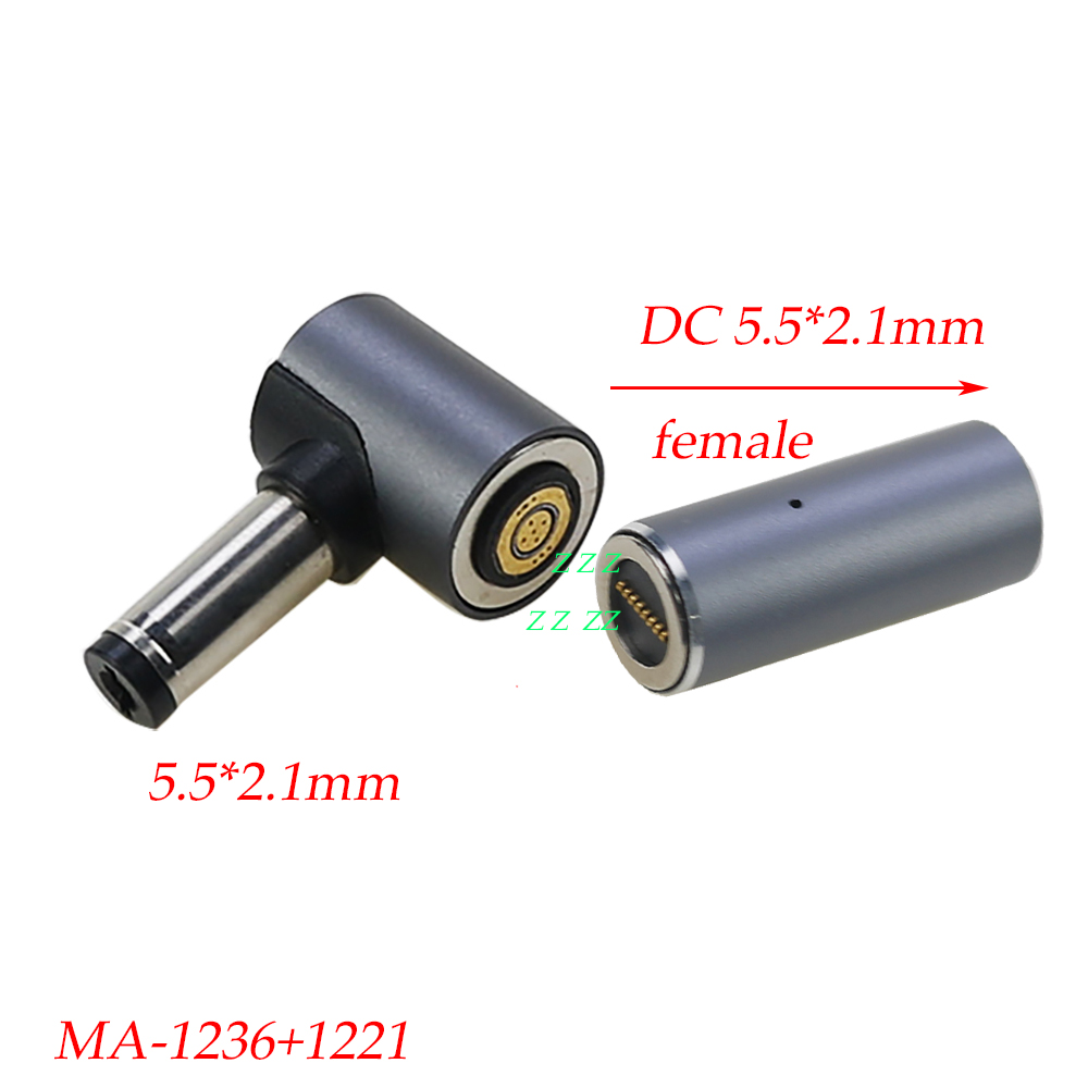 1set 8P Magnetic Fast Charging adapter 100W DC 5.5x2.1mm Female to 8Pin Round Connector to DC Plug Laptop Power Supply Charger: Blue