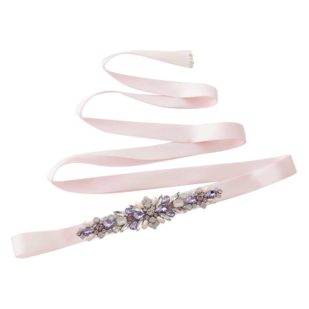 Trixy  s451 ursnygga bröllopsbälte skärp dam strass bälte brud skärp bälte kristall bälte diamant bälten för bröllop tillbehör: Rosa
