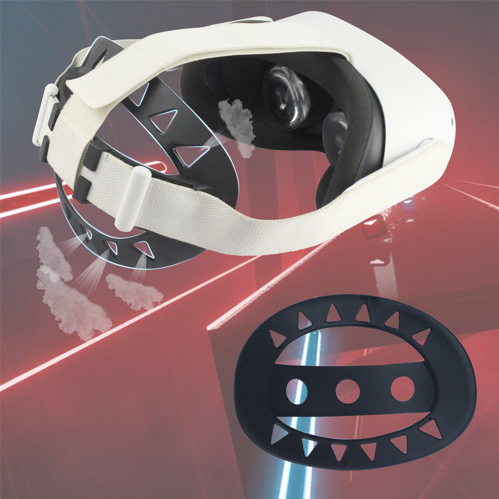 Headband for Oculus Quest 2 Strap Head Strap TPU Pad VR Headset Pressure-relieving Accessories