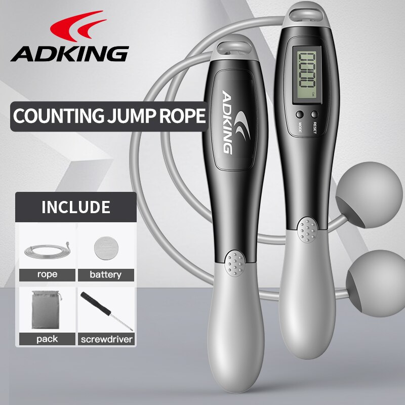 ADKING digital smart jump rope with accurate counter timer skipping rope for speed training body building non-slip wight loss