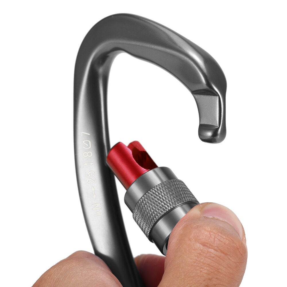 25KN D-form Schraube Locking Tor Karabiner Duty Schnalle Pack D-ring Karabiner Klettern Abseilen Canyoning Hängematte Locking clip