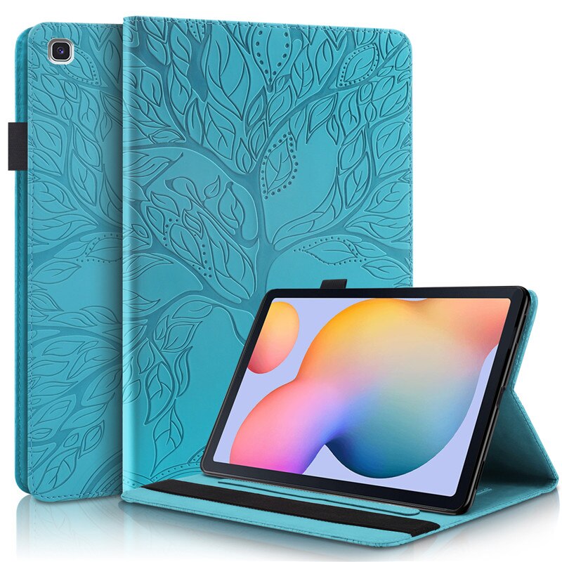 3D Boom Reliëf Voor Samsung Galaxy Tab S6 Lite Case SM-P610 P615 Boek Cover Voor Samsung Galaxy Tab S6 Lite 10.4 Tablet + Stylus: Blue