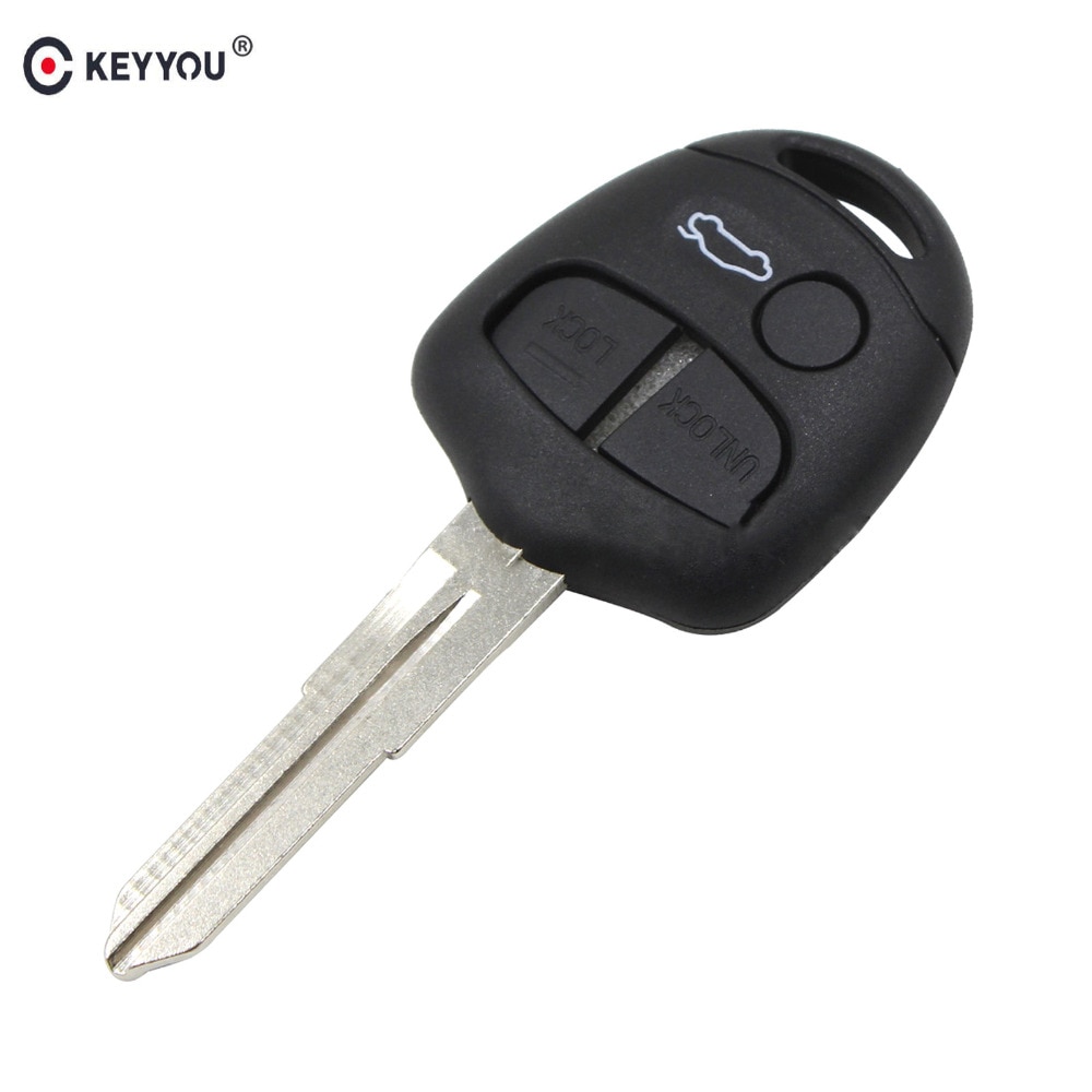 KEYYOU Remote Key Case Shell 3 knoppen voor MITSUBISHI Lancer EX Keyless Entry Fob Auto Alarm Cover Behuizing rechts blade groef