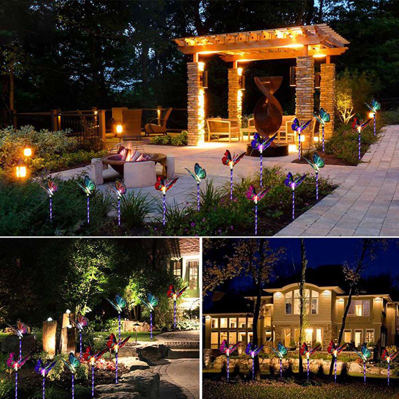 1Pcs Led Multi Kleur Vlinder Solar String Lights Glasvezel Decoratieve Outdoor Verlichting Voor Tuin Patio Lawn Party Kerst