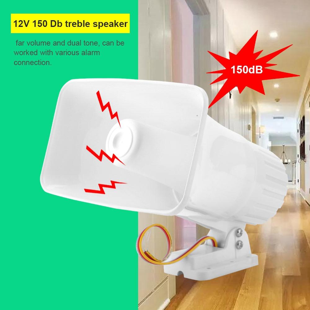 150 dB DC 12V Dual Tone Wired Horn Siren Burglar Alarm System Warning Althorn for Home Security System Alarm Accessories