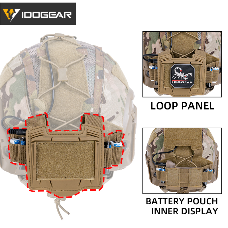 IDOGEAR Taktische Helmabdeckung für maritimen Helm mit NVG-Batterietasche Jagd 3812