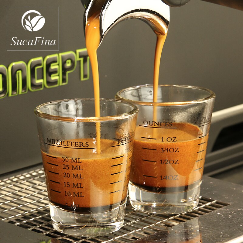 1Pc 45/60/90Ml Espresso Glas Met Kalibratie Koffie Cup Verdikte Glas Mini 1Oz Meten cups Shot Glas Wijn Bril