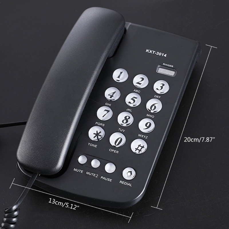 Vaste telefoon met snoer, bureautelefoon met grote knoppen, huistelefoon met snoer voor thuis, kantoor, hotel, badkamer