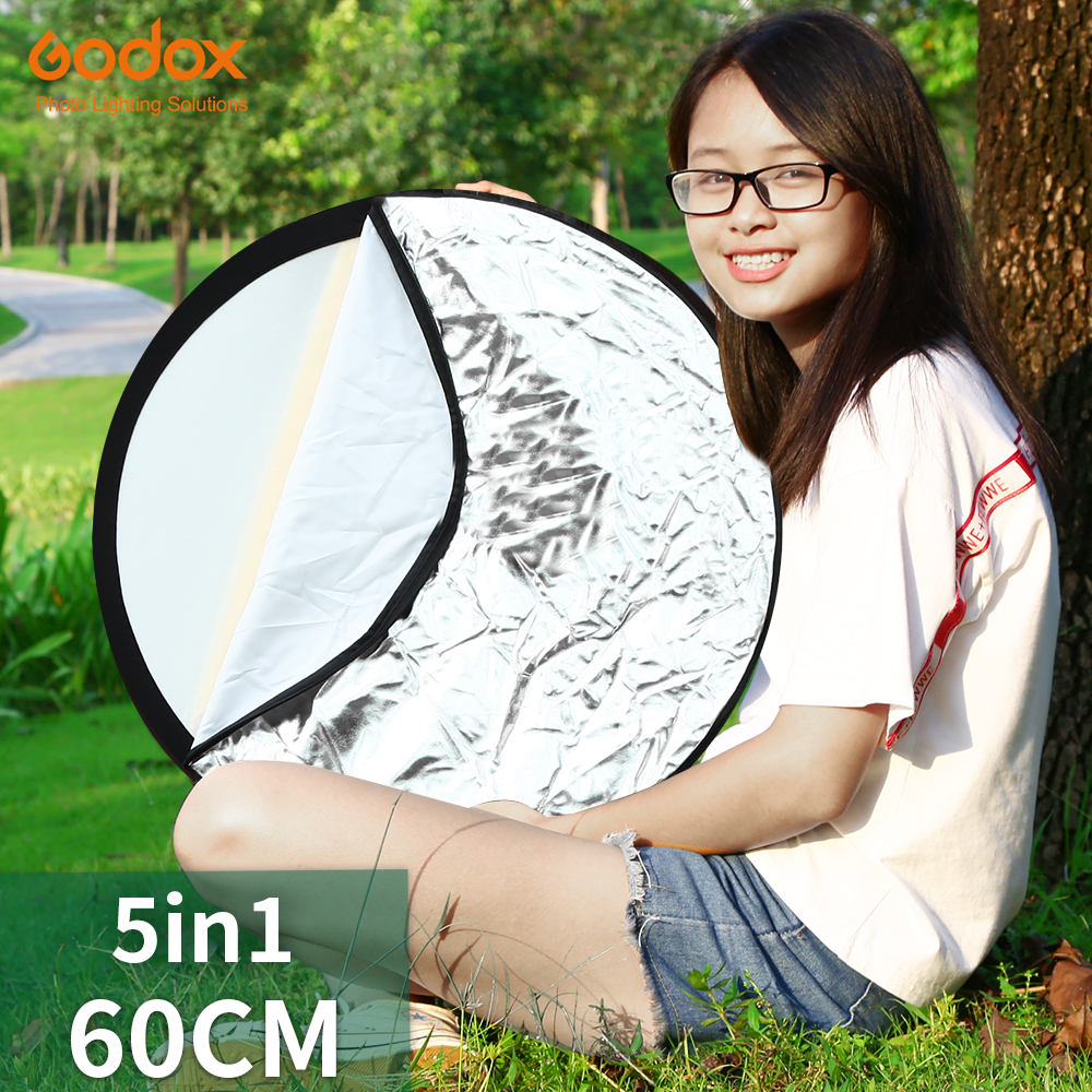 GODOX 24 &quot;60 cm 5 in 1 Draagbare Inklapbare Light Ronde Fotografie Reflector voor Studio Multi Photo Disc