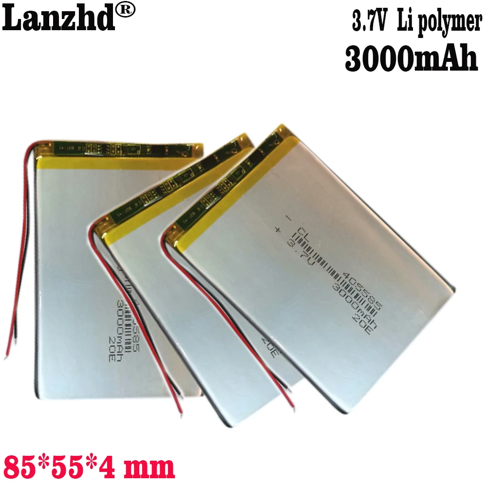 1-10szt 405585 3000mAh 3.7V bateria litowo-polimerowa bateria Lipo do Power Bank Tablet PC PAD Laptop Notebook klawiatura MID