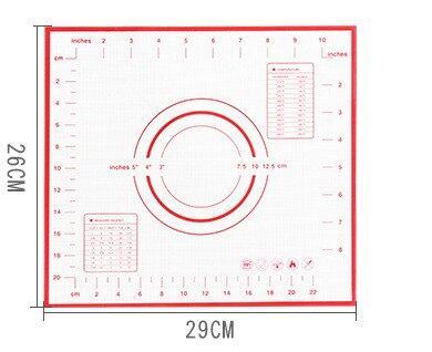 Silicone Baking Mat Kneading Mat Pizza Dough Maker Pastry Kitchen Gadgets Cooking Tools Utensils Bakeware Kneading Accessories: Red 29x26CM