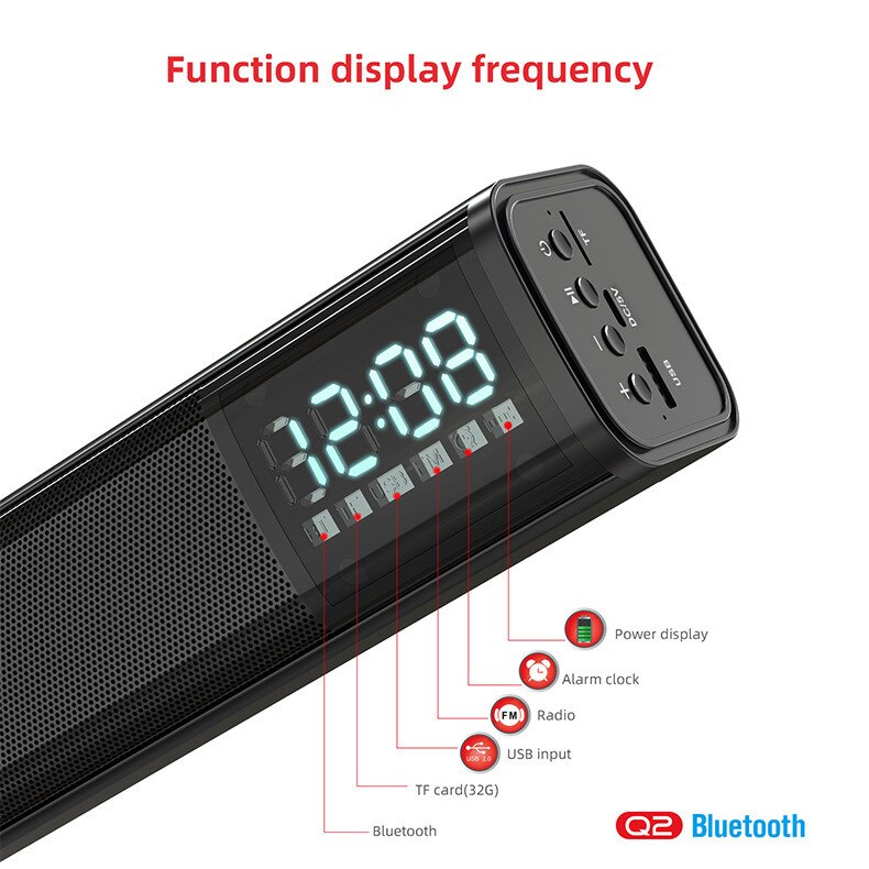 Kabelloser bluetooth-lautsprecher mit  s8 lautsprechern, desktop-pc, handy-multimedia-lautsprecher, subwoofer, wecker und audiofunktion