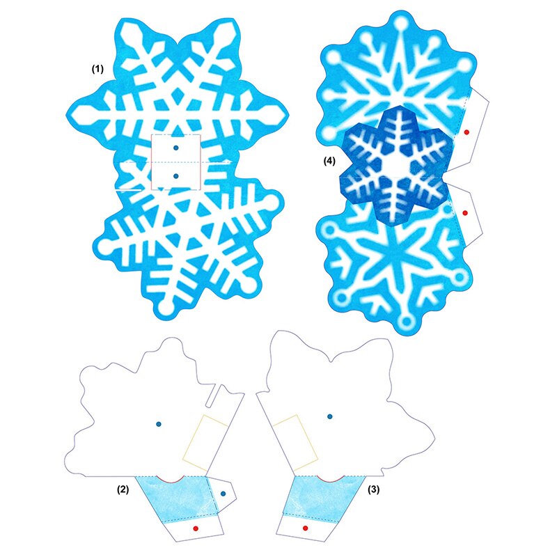 DIY Pop-up Card Snow Crystals,Handmade 3D Anniversary Greeting Paper Model,Postcard Invitation Papercraft,Craft Toy ER-107