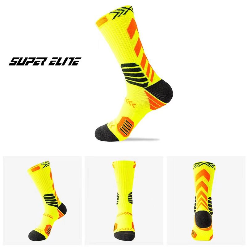 Original SUPER ELITE Lange Rohr Basketball Socken Größe 38-44 für Männer Frauen Atmungsaktiv Schweiß-absorbent Dicken Sport socken Nicht-slip: Green