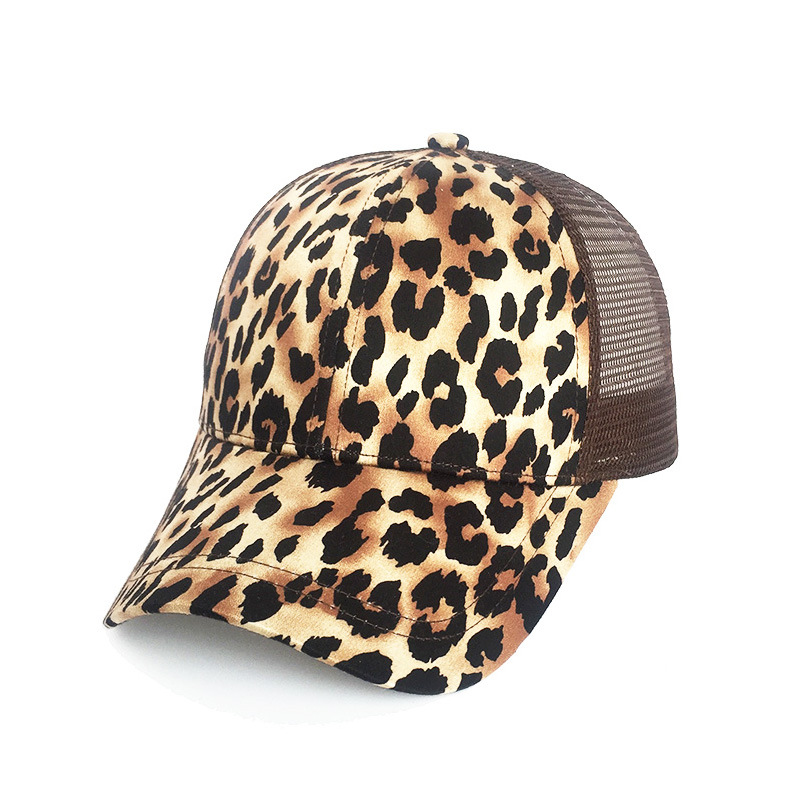 European and American animal leopard pattern rear opening ponytail hat baseball cap ladies sunshade sun hat: Classic panther