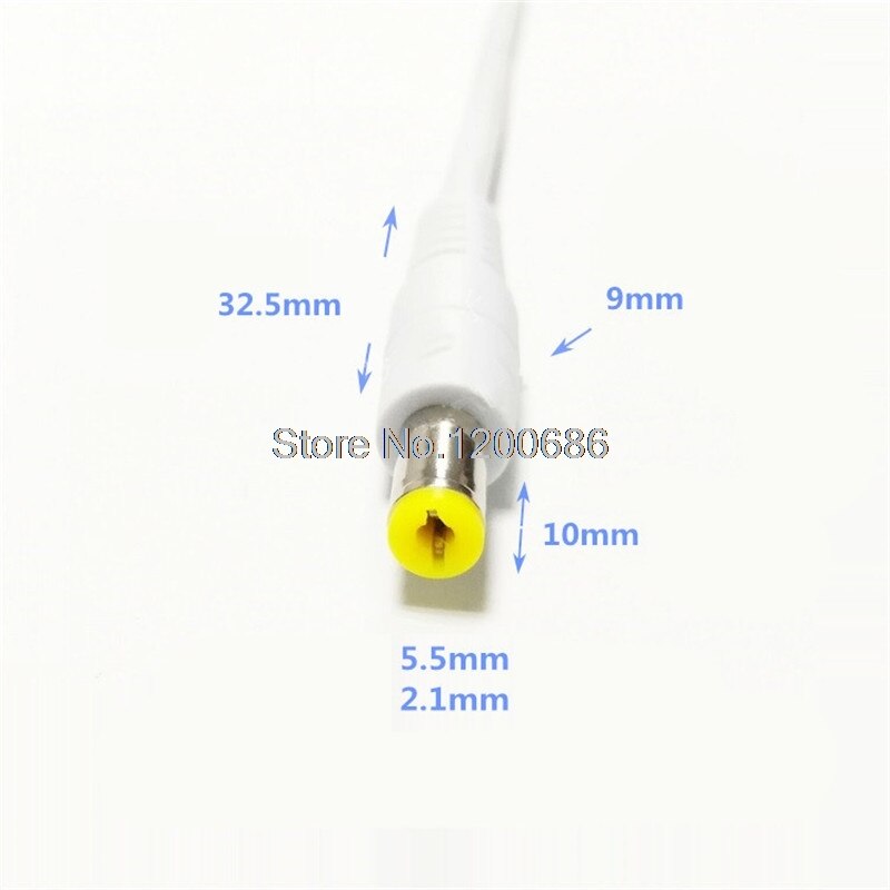 0.5MM2 power cord white 20AWG 3M 12V white DC extension cable 5.5X2.1 male to female wire harness monitoring router available