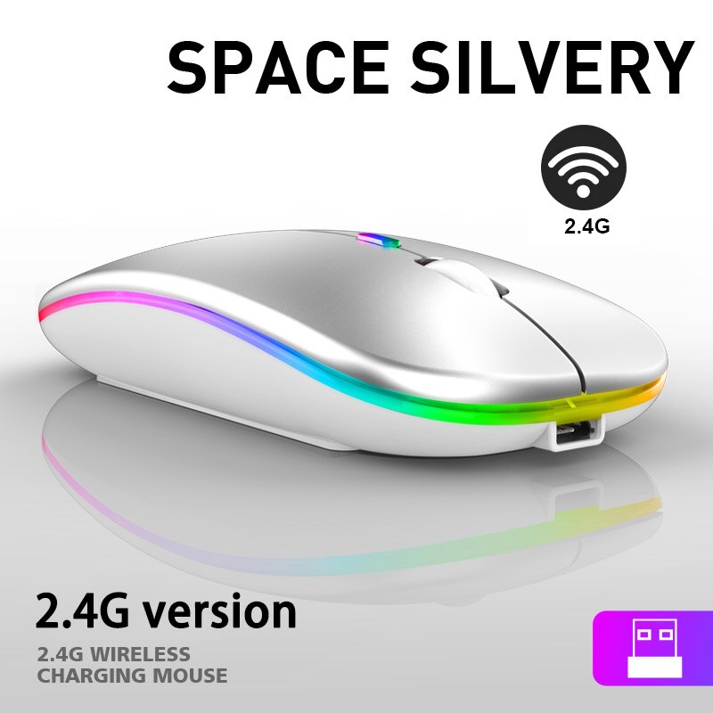 Wireless Mouse Bluetooth RGB Rechargeable Mouse LED Silent Mause LED Backlit Ergonomic Computer Gaming Mice For PC Laptop: Wireless Model5