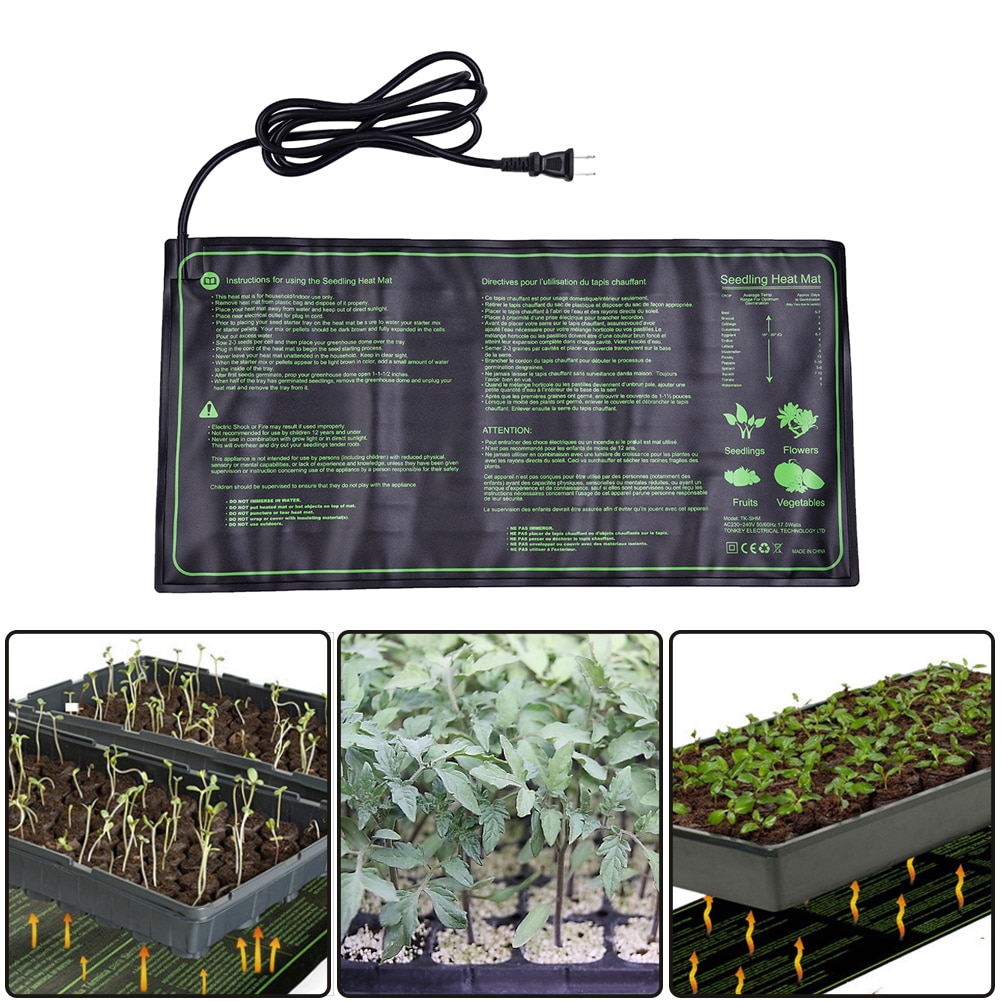 Esterilla de calor semillero para vivero almohadilla de arranque clonada de germinación de semillas, impermeable, suministros para jardín, enchufe para UE, EE. UU., Reino Unido