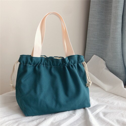 Trekkoord Tassen Vrouwen Casual Solid Canvas Handtassen Pouch Mini Draagbare Schouder Purse Koreaanse Stijl Ulzzang Vintage Harajuku Chic: 1