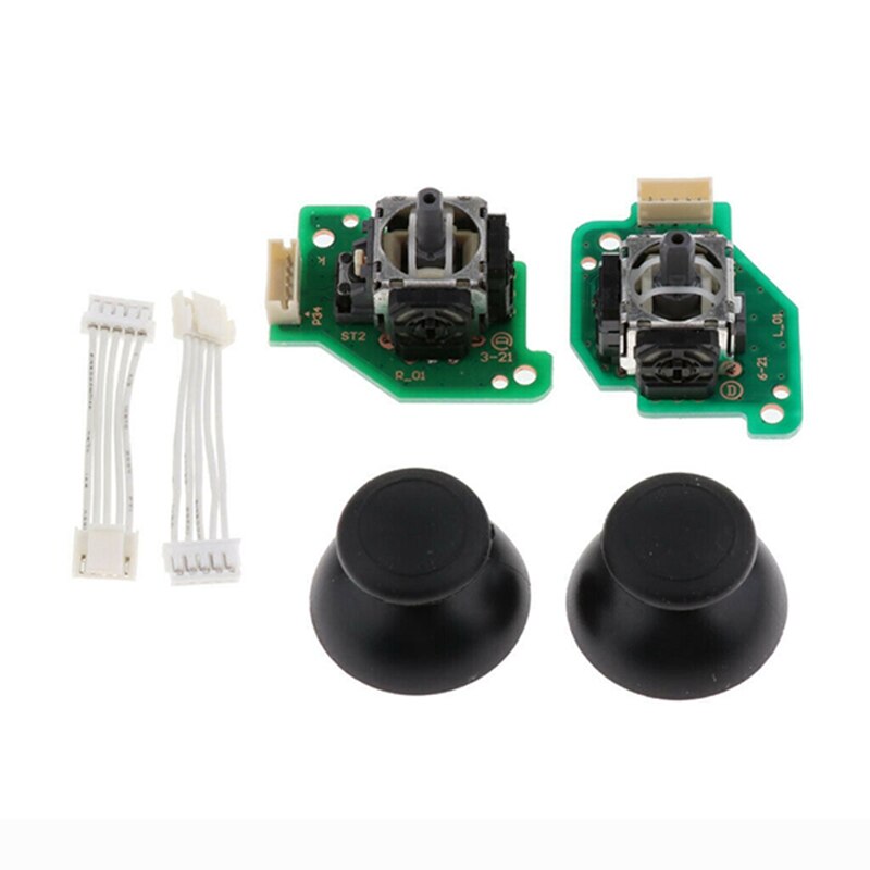 Analoge Stick Caps + 3D Joystick Thumbstick + Flex Kabel Vervanging Voor Nintendo Wiiu Pad Controller L/R Set: Default Title