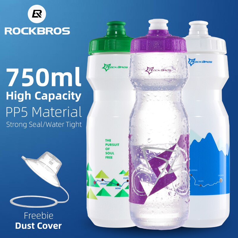 Rockbros Fiets Waterfles 750 Ml Mtb Racefiets Draagbare Waterkoker Plastic Drinkware Water Fles Voor Fietsen Outdoor Sport