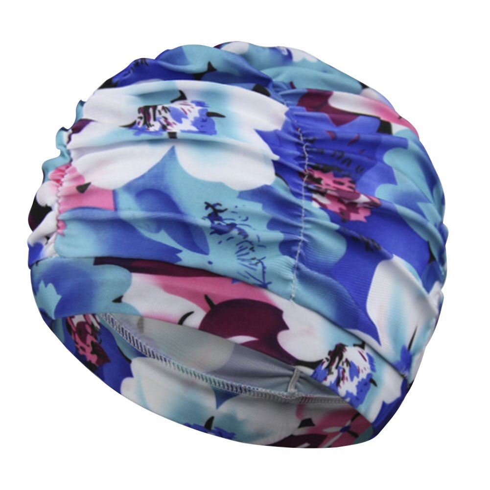 Geplooide Badmuts Lang Haar Stretch Elastische Nylon Zwemmen Badmuts Voor Vrouwen Dames Outdoor Zwembad Accessoires