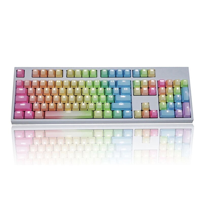 104 Keys Sunset Gradient Backlit Keycaps Thick PBT OEM Profile for Cherry MX Switches of Mechanical Keyboard: MC