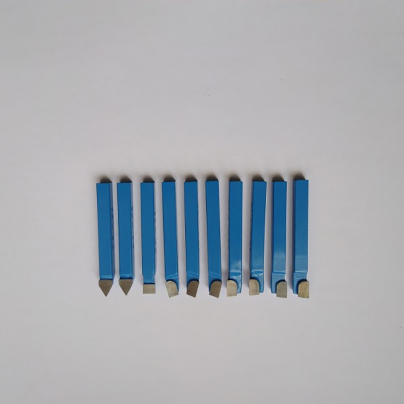 10Pcs Blue Carbide Draaibank Tool Bit 1/4Inch Metalen Tip Getipt Cutter Set Voor Cnc Gereedschap