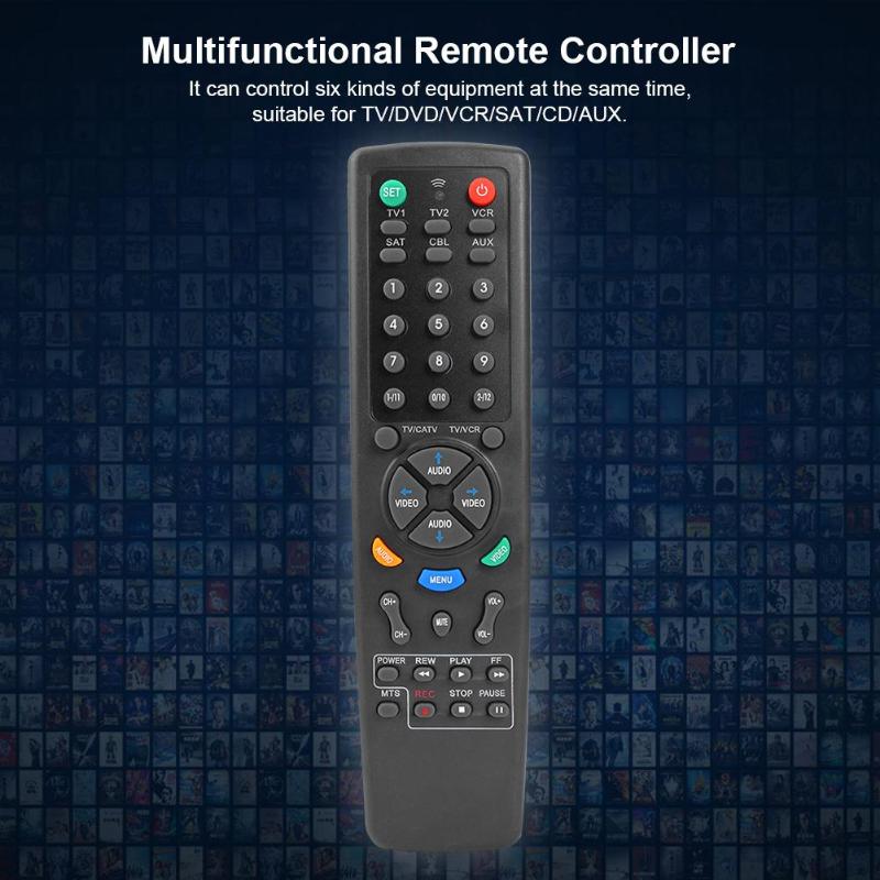 6 in 1 Multifunction Universal Remote Control for TV DVD VCR SAT CD AUX