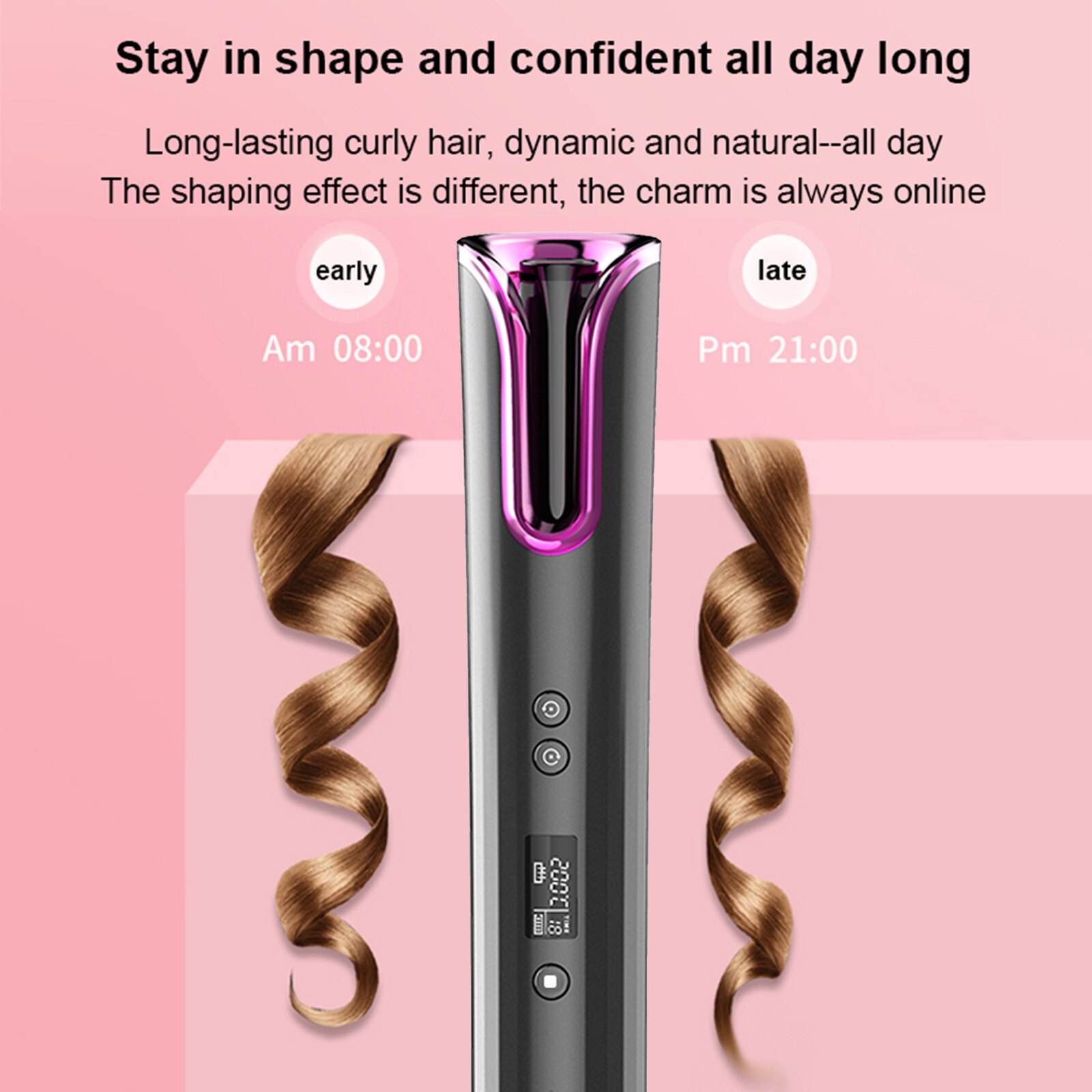 kabellos Automatische Haar Curler eisen drahtlose Eisstockschießen Eisen USB Aufladbare Luft Curler für Locken Wellen LCD Anzeige Keramik Lockige