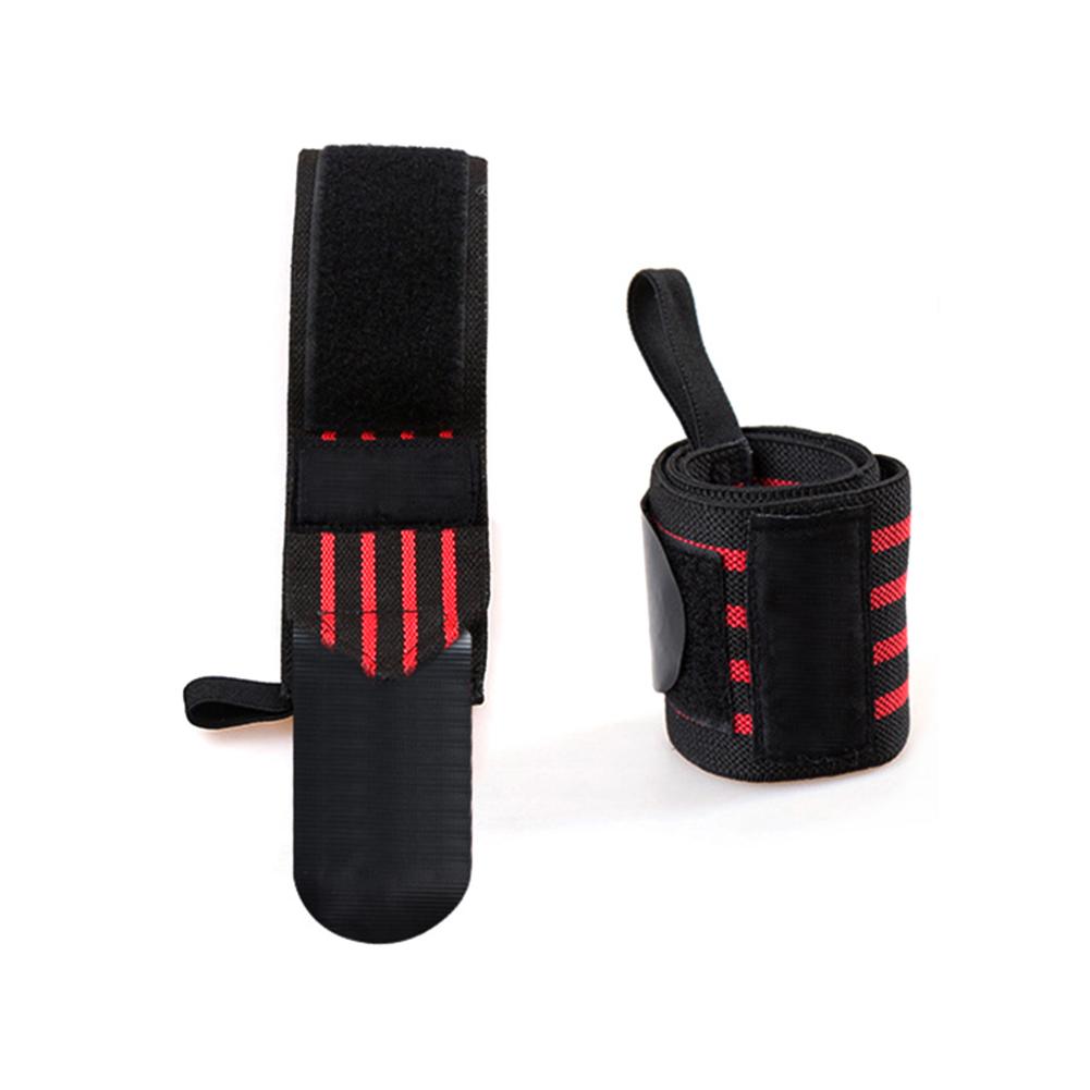 1pcs Fitness Wristband Wrist Support Weight Lifting Gym Training Wrist Brace Wrap Powerlefting Body Building Supplies: Black Red