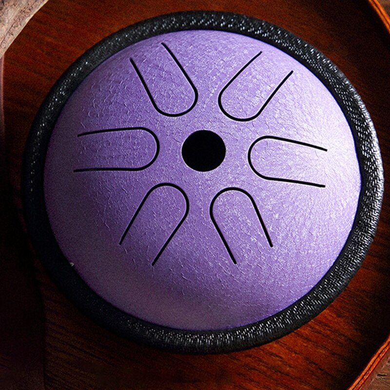 HLURU 5.5 pouces acier langue tambour 6 tons avec sac de voyage et maillets, Instrument de Percussion, harmonique Handpan tambour méditation
