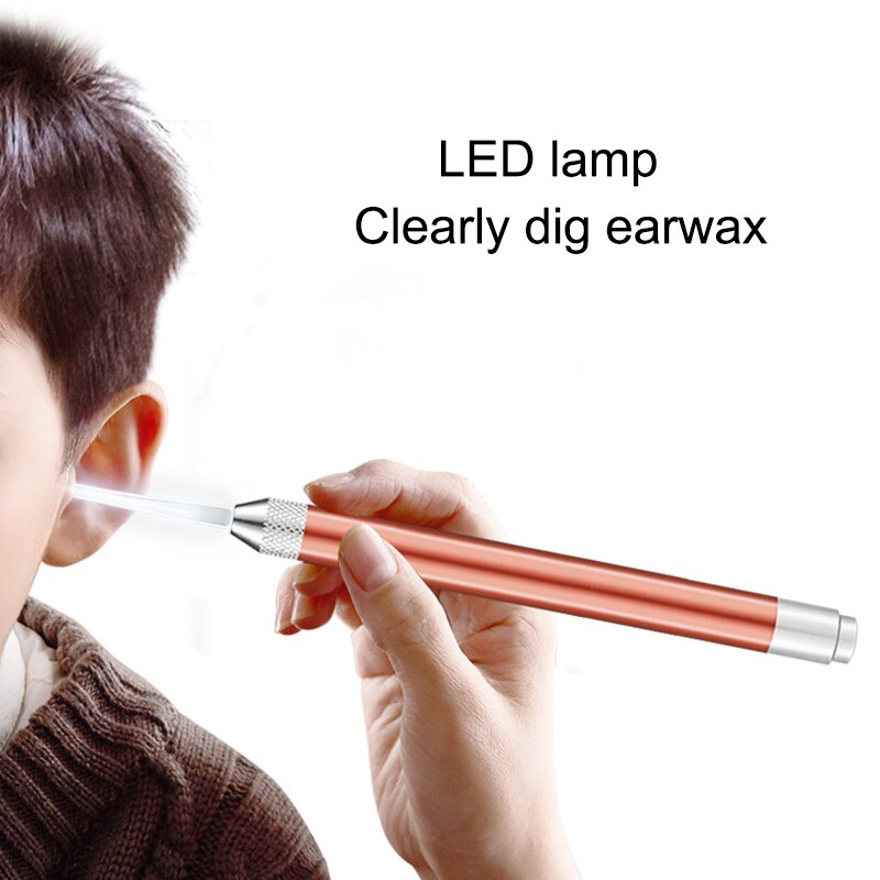 Rvs Oor Wax Cleaner Led Earpick Remover Oor Pick Lepel Pincet Tk-Ing