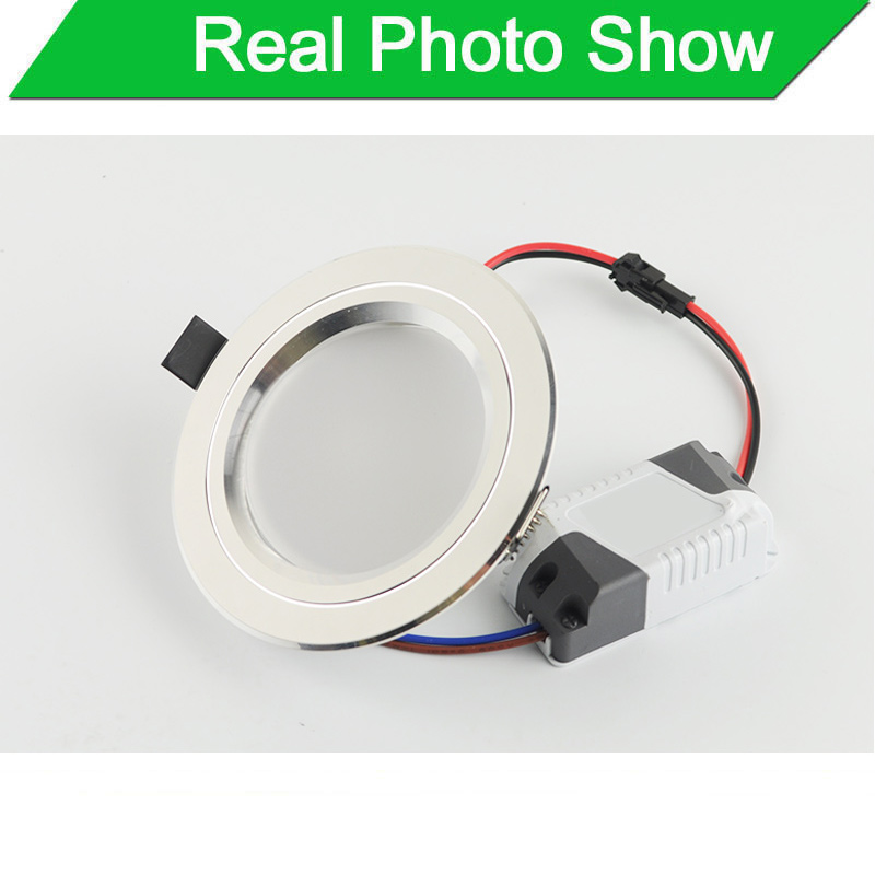 Sølv hvid ultra lys led downlight 3w 5w 10w 12w 15w 18w tynd rund led loft forsænket spot  ac85 ~ 240v downlight