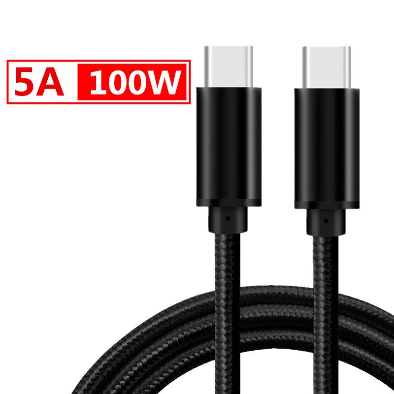 Cabo usb c pd 100w tipo c, carregamento rápido qc 4.0 3.0, usb 3.2 gen1 xiaomi redmi note 8 pro carregamento rápido: 2 m