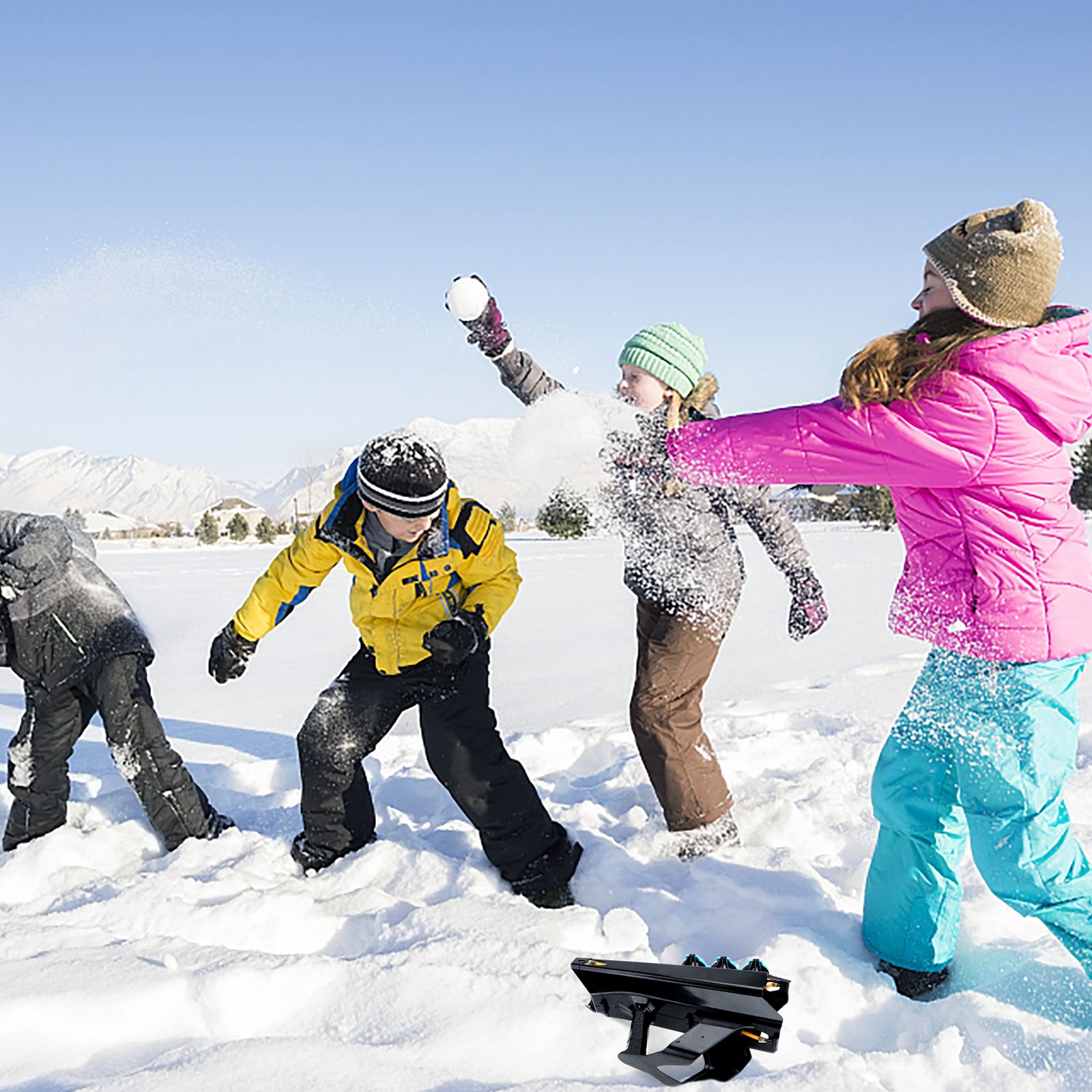 1 Set Winter Spelen Sneeuw Artefact Sneeuwbal Launcher Kinderen Speelbal Met Goggle
