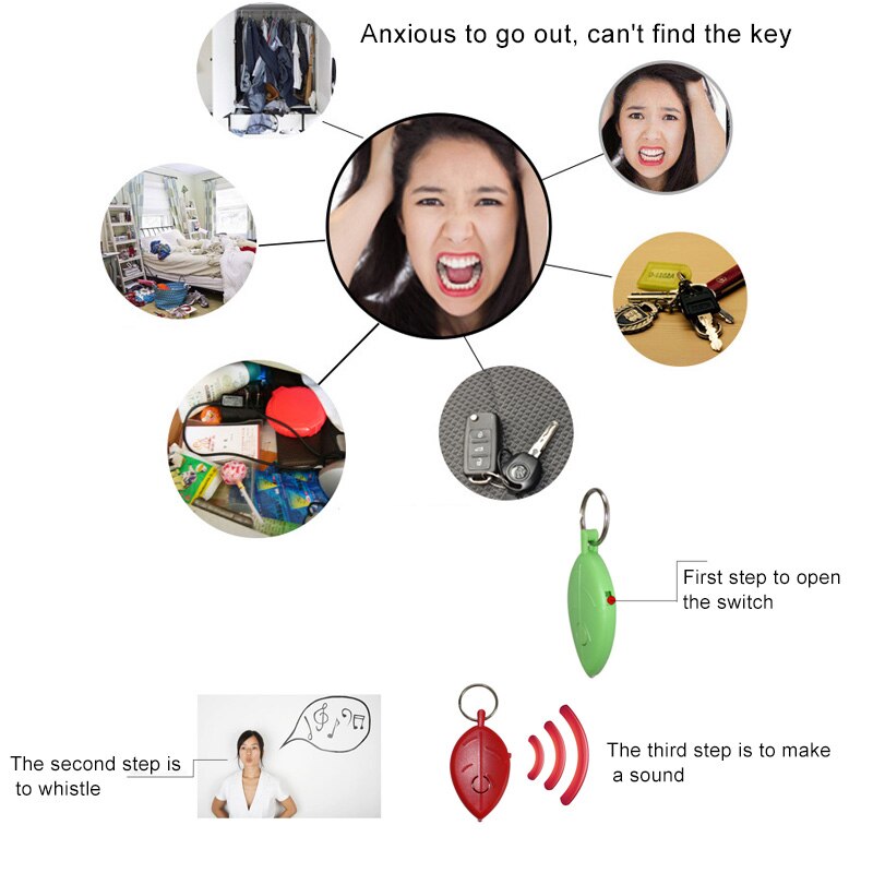 Mini Anti-lost Whistle Key Finder Beeping Remote Key Bag Wallet Locators Alarm Reminder