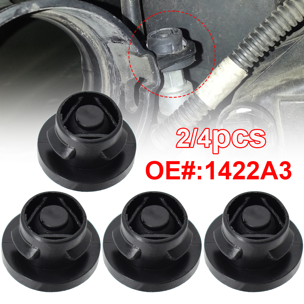 2/4X boîte de filtre à Air de voiture capot insert en caoutchouc support d'œillet 1.6 HDI 1422A3 pour citroën C2 C3 C4 C5 Berlingo Xsara Picasso Peugeot