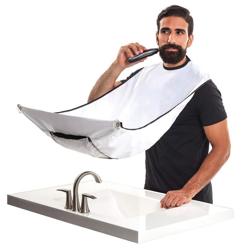 Delantal de afeitado de barba para hombre, para el cuidado de la cara babero, afeitado de pelo para adultos, afeitadora de limpieza, peluquero, para hombre, delantal de limpieza: old version