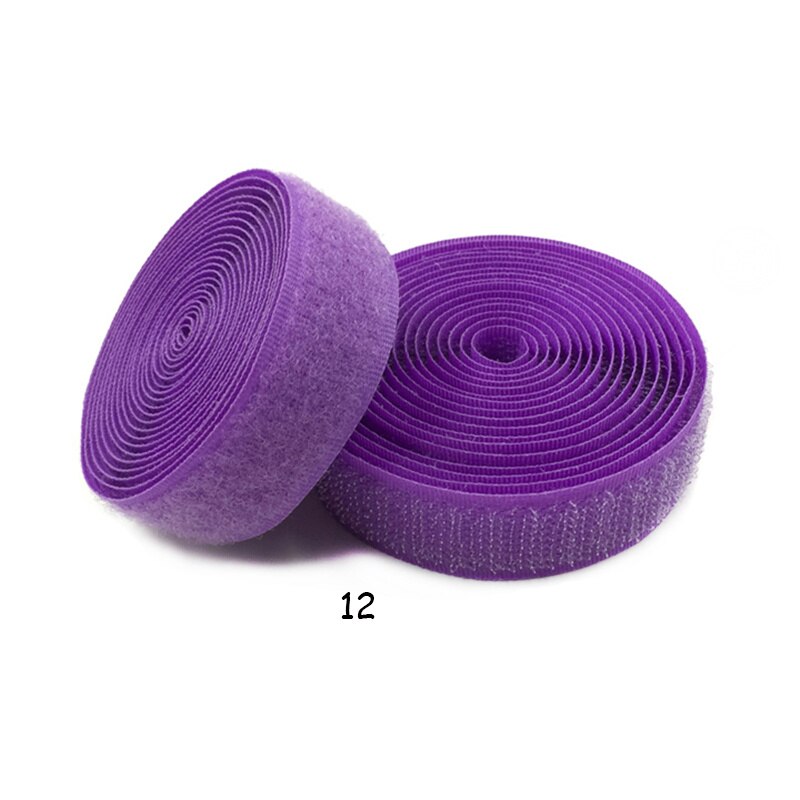 20mm 2 meter par farverige velcro-klæbende klistermærker med krog og løkke farvetape kabelbindere sytilbehør: 2 meter 12
