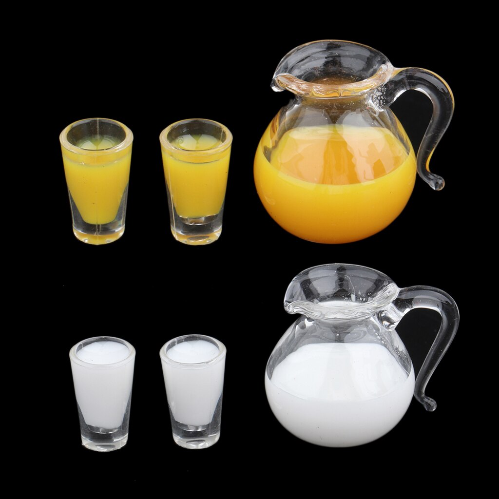 Lots 6 Dolls House Drink Juice Milk Pot Cups Tableware Supplies Life Scenes