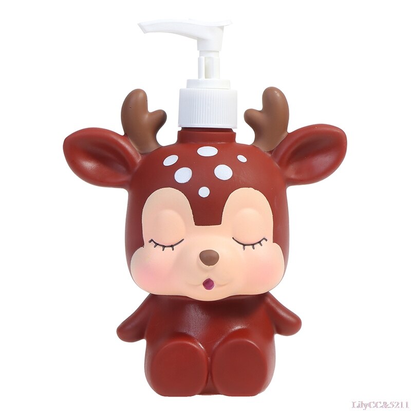 Bouteille à pression en forme de cerf, distributeur de savon liquide, Portable, pour Gel douche, shampoing, 300ml: BR